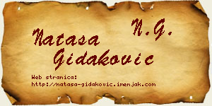 Nataša Gidaković vizit kartica